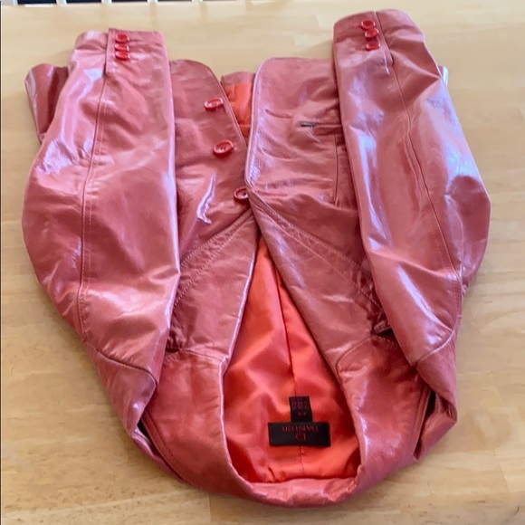 Vintage Danier leather orange blazer.